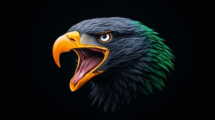 Obraz premium Majestic Eagle Basketball Logo Illustration on Transparent Background