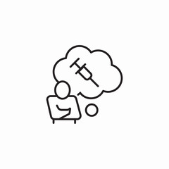 thinking about drugs icon sign vector