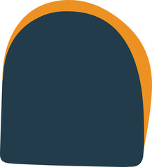 Minimalist Abstract Arch Shape Illustration in Boho Style with Dark Blue and Orange Geometric Design for Modern Decor