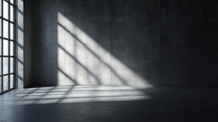Sunlight Streaks in a Concrete Room