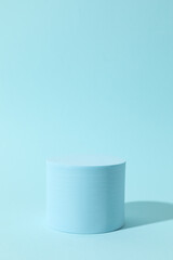 Props for product photography. Different podiums on a colored background