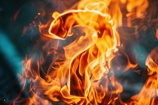 Conceptual Image of Uncertainty: Fiery Question Mark with Dramatic Lighting for Business Risk Design