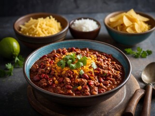 Hearty Beef Chili in a Bowl