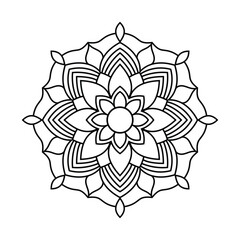 Intricate Floral Mandala for Coloring Book Relaxation