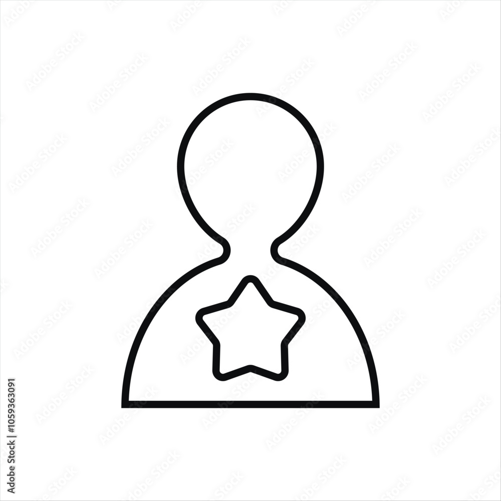 Poster man with star con. elegant vip style for gentleman and businessman for creative conferences and vect