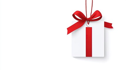 Obraz premium Elegant Gift Box with Red Ribbon Decoration