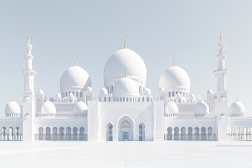 Fototapeta premium Abstract photography of Abu Dhabi grand mosque with golden moon.