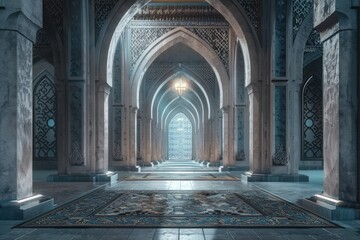 Obraz premium Islamic mosque background for Ramadan social media posts.