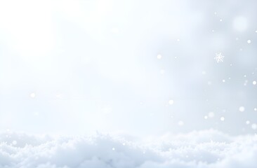 Fototapeta premium Winter background with snow and snowflakes. Copy space.