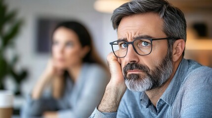 Obraz premium Worried investors gathered around multiple screens, analyzing financial data and market trends, reflecting the tension and uncertainty in the investment world.