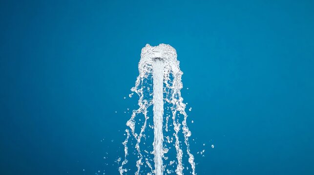 A vibrant splash of water against a clear blue background, highlighting the beauty and fluidity of nature.