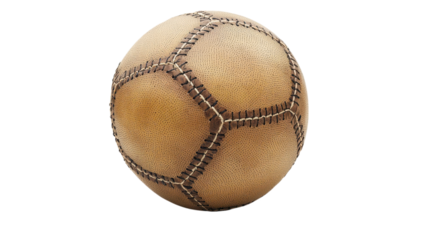 Detailed Football with Stitching on Isolated Background