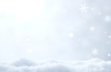 Naklejka premium Winter background with snow and snowflakes. Copy space.