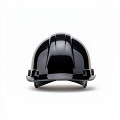 A shiny black hard hat suitable for construction and safety purposes, emphasizing protection in hazardous environments.