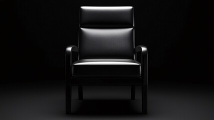 Elegant Modern Chair on Black Background Highlighting Design Lines