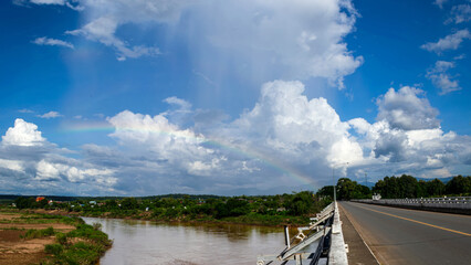 Rainbow Bridge with radiant colors Rainbow Bridge's vibrant colors Rainbow Dreams Bridge Hope's Colors of Connection