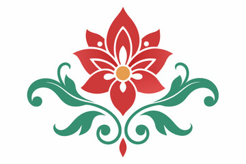 Floral Pattern in Victorian Style on a white background