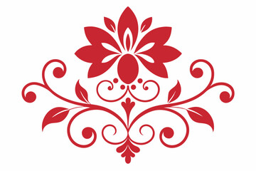Floral Pattern in Victorian Style on a white background