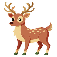 A cute reindeer vector illustration, perfect for Christmas, holiday themes, or festive graphics, capturing the playful and magical essence of the holiday season.