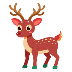 A charming festive reindeer illustration, great for Christmas and holiday themes, capturing the warmth and joy associated with winter festivities.