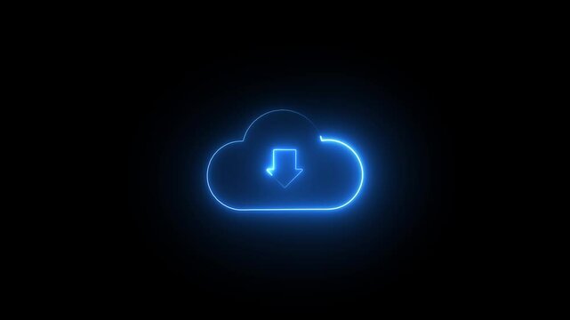 Neon symbol cloud Loading Pending circle icon background animation sign icon business sign icon amazing set business icon sets technology