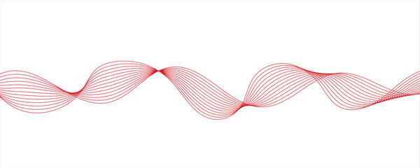 Abstract red wavy lines. EPS10