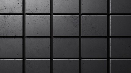 Abstract Close-Up of Textured Black Concrete Wall with Subtle Shadows