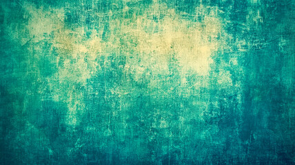 Fototapeta premium Abstract green and yellow vintage texture background. Faded watercolor effect with old paper or distressed surface look. Artistic retro concept.