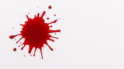 Vivid Fresh Blood Splatter Contrast on Sterile Surface - Macro Photography Close-up