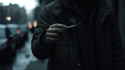 Man holding a cigarette in his hand