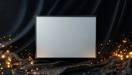 Horizontal Blank Frame Mockup on Trendy Background for Black Friday Promotions