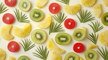 Colorful Fruit Arrangement with Greenery