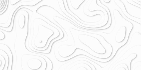 Fototapeta premium Abstract White paper cut background with lines. white line drawing geometric paper art design. 3d papercut decoration textured with wavy layers. 3d realistic design used for banner, posters. line maps