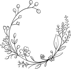 Wreath of floral and flower illustration.