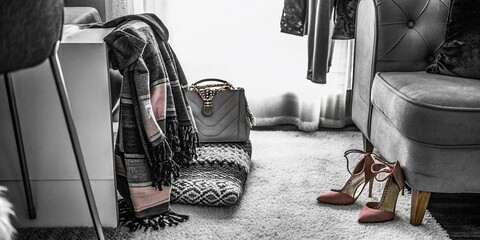 Modern Interior with Stylish Female Accessories - Chic and Trendy Decor Ideas for Your Home