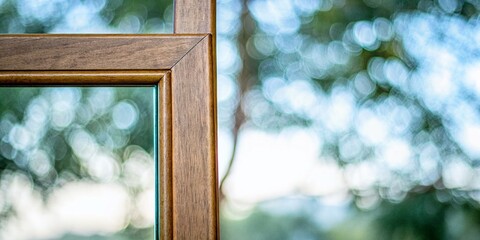 Modern Interior with Wooden Frame and Bokeh Effect for Elegant Copy Space in Contemporary Design