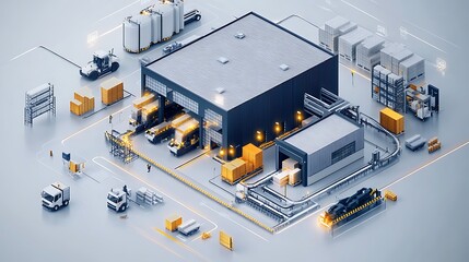Logistics hub with optimized workflows through advanced technology and software tools