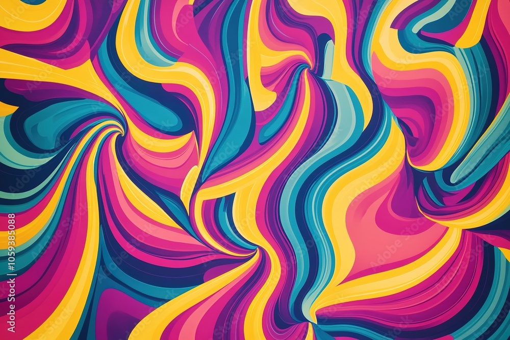 Poster vivid swirls of color blending in dynamic abstract pattern