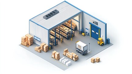 Logistics center with advanced software ensuring delivery efficiency and workflow optimization