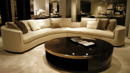 Modern Living Room with Elegant Sofa and Coffee Table