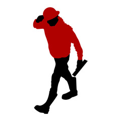 Fototapeta premium Construction worker vector silhouette image