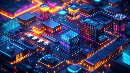 Fototapeta premium Streamlined delivery in a tech-focused logistics hub with optimized workflow