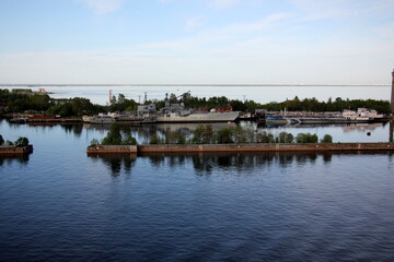 Obraz premium Kronstadt Russia 05 25 2022 . port city on the coast of the Gulf of Finland.