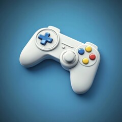 Gaming Joy: A Retro Gaming Controller on Blue Background