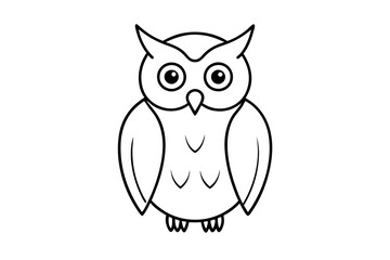 Simple Owl Line Art Illustration Vector