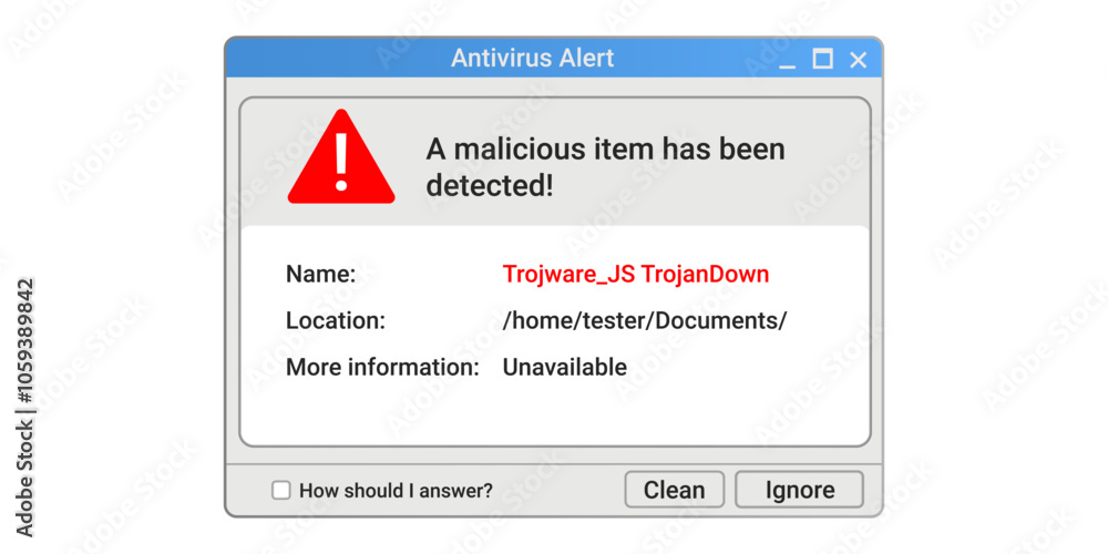 Poster warning message on computer screen. malware popup notification banner. antivirus information.
