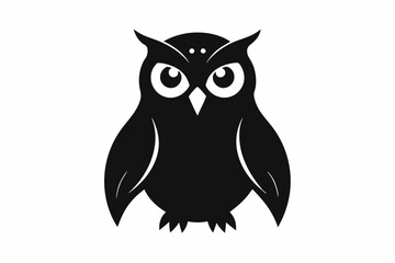 Owl black silhouette vector illustration design