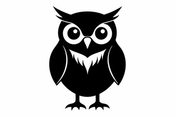 Owl black silhouette vector illustration design