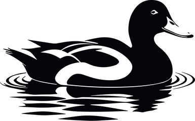 Duck Vector Black Silhouette Design For T-Shirt