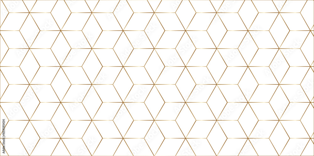 Fototapete Seamless pattern with hexagon square cube geometric pattern shapes grid metal element texture design. vector tiles gradient science web tech connection triangle diamond honeycomb hexagon art.